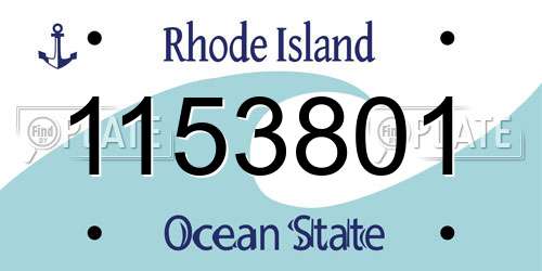 1153801 Rhode Island License Plate