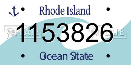 1153826 Rhode Island License Plate