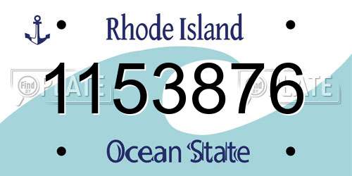1153876 Rhode Island License Plate