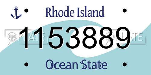 1153889 Rhode Island License Plate