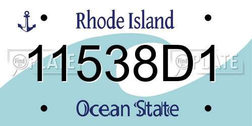 11538D1 Rhode Island License Plate