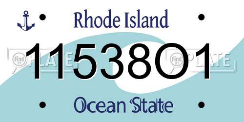11538O1 Rhode Island License Plate