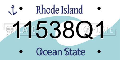 11538Q1 Rhode Island License Plate