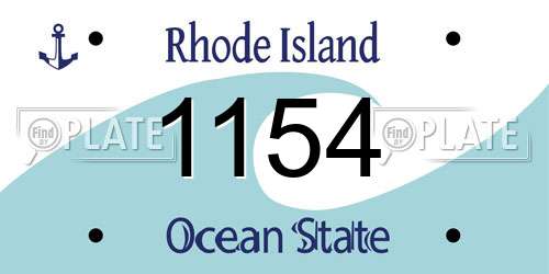 1154 Rhode Island License Plate