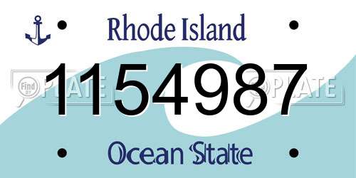 1154987 Rhode Island License Plate