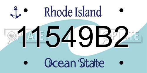 11549B2 Rhode Island License Plate