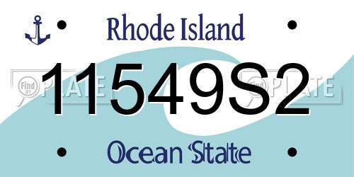 11549S2 Rhode Island License Plate