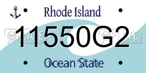 11550G2 Rhode Island License Plate