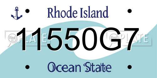 11550G7 Rhode Island License Plate
