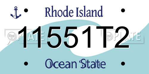11551T2 Rhode Island License Plate