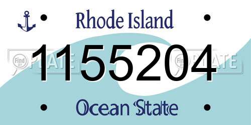 1155204 Rhode Island License Plate