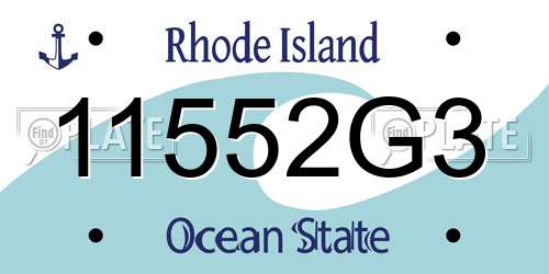 11552G3 Rhode Island License Plate