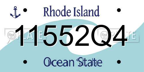 11552Q4 Rhode Island License Plate