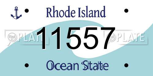 11557 Rhode Island License Plate