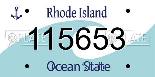 115653 Rhode Island License Plate