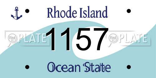1157 Rhode Island License Plate
