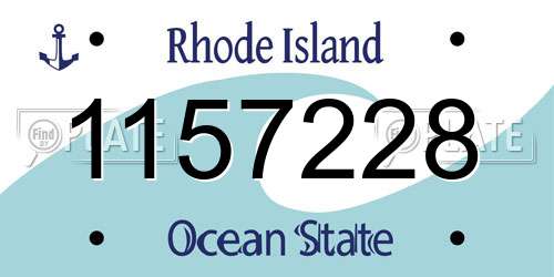 1157228 Rhode Island License Plate