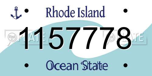 1157778 Rhode Island License Plate