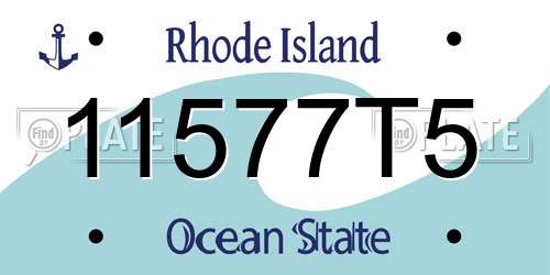 11577T5 Rhode Island License Plate