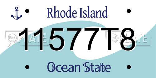 11577T8 Rhode Island License Plate