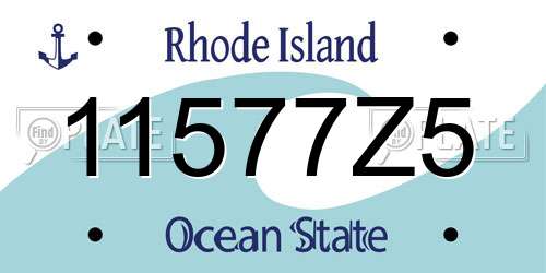 11577Z5 Rhode Island License Plate