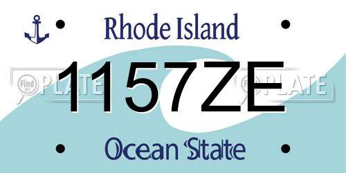 1157ZE Rhode Island License Plate