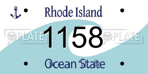1158 Rhode Island License Plate