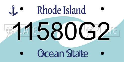 11580G2 Rhode Island License Plate