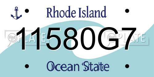 11580G7 Rhode Island License Plate