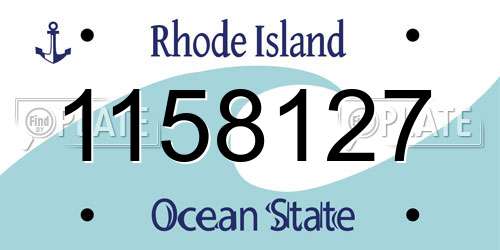 1158127 Rhode Island License Plate