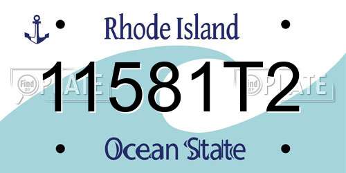 11581T2 Rhode Island License Plate