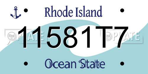 11581T7 Rhode Island License Plate