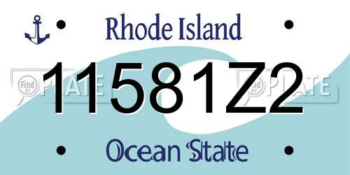 11581Z2 Rhode Island License Plate