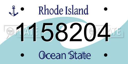 1158204 Rhode Island License Plate