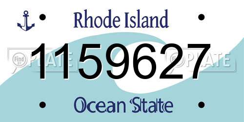 1159627 Rhode Island License Plate