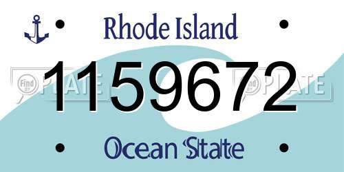 1159672 Rhode Island License Plate