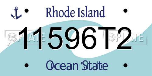 11596T2 Rhode Island License Plate