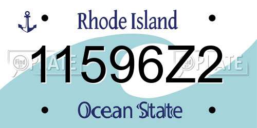 11596Z2 Rhode Island License Plate