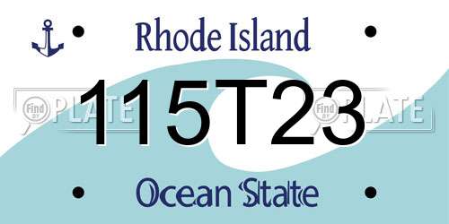 115T23 Rhode Island License Plate