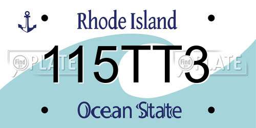 115TT3 Rhode Island License Plate