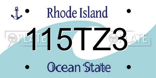 115TZ3 Rhode Island License Plate