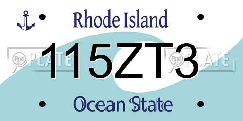 115ZT3 Rhode Island License Plate