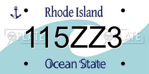 115ZZ3 Rhode Island License Plate