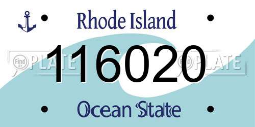 116020 Rhode Island License Plate