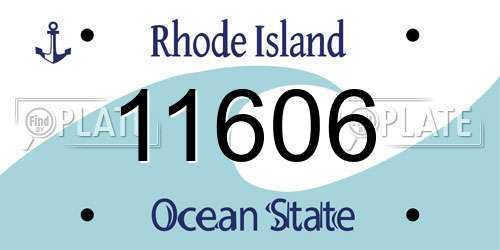 11606 Rhode Island License Plate