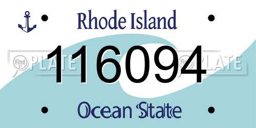 116094 Rhode Island License Plate