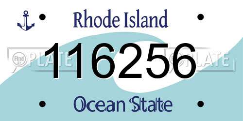 116256 Rhode Island License Plate
