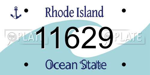 11629 Rhode Island License Plate