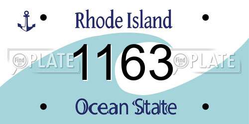 1163 Rhode Island License Plate