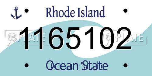 1165102 Rhode Island License Plate